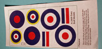 TissueCal markings for kit EB01 Supermarine Spitfire Mk 1