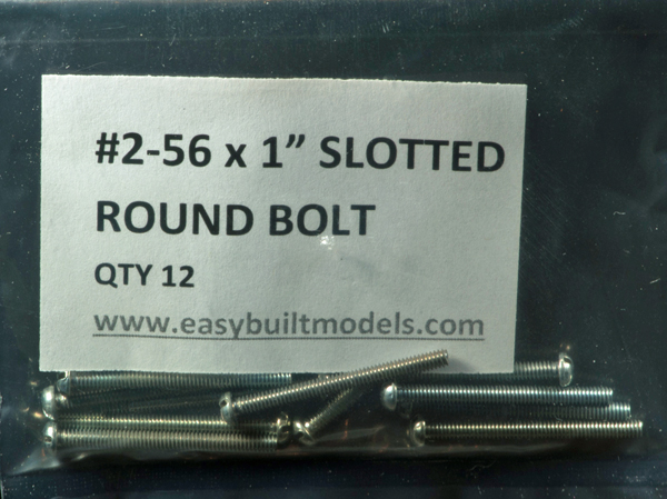 #2-56 x 1" Slotted Round Head Bolt