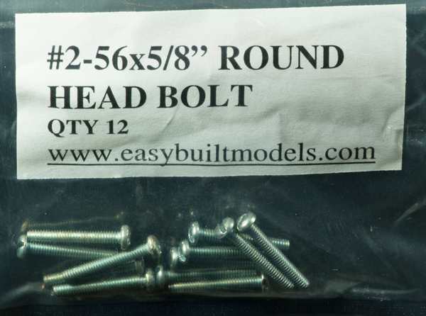 #2-56 x 5/8" Slotted Round Head Bolt