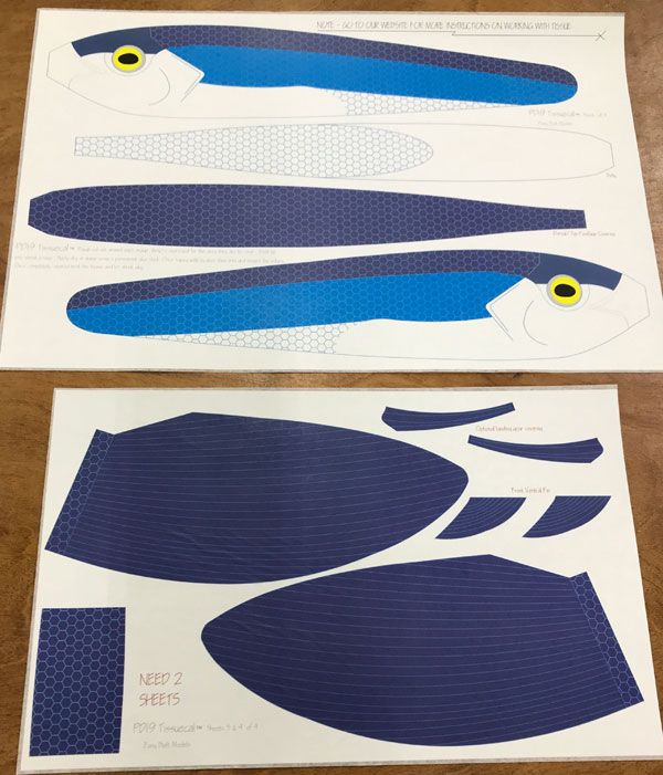 Original 'Blue Flying-Fish' covering for kit PD19 Pres Bruning's Flying-Fish (Laser Cut)