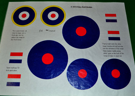markings for kit D04 Mitchell Bomber, British Markings