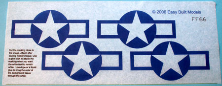 markings for kit FF66 Mustang and kit LC102 Mustang (Laser Cut)