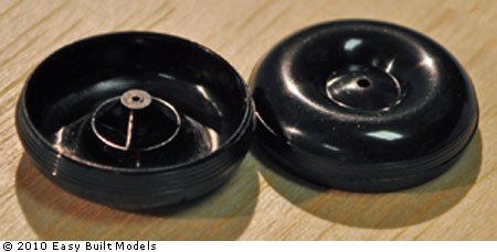 1" black plastic EB wheels