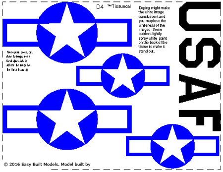 markings for kit D04 Mitchell Bomber USA Markings